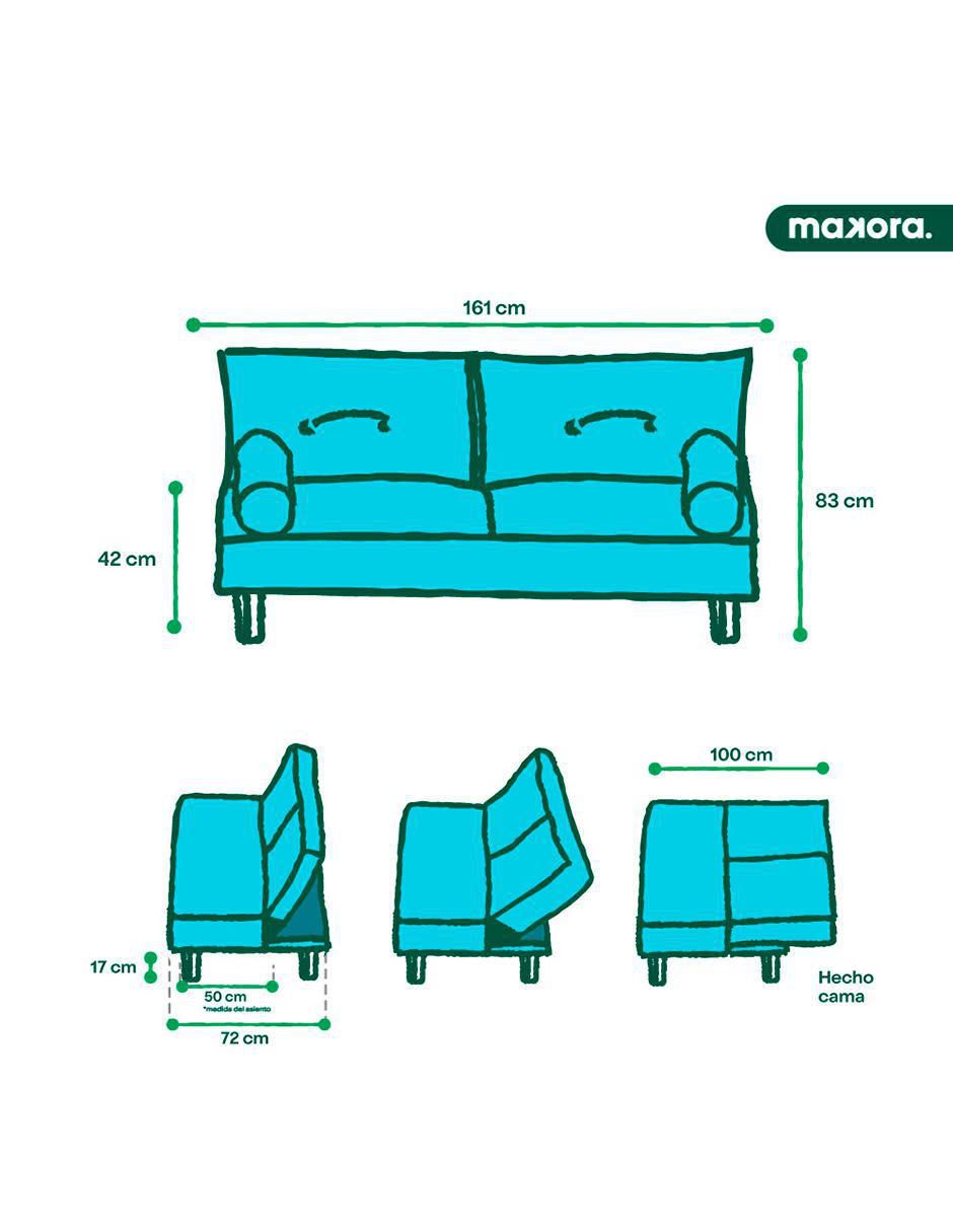 Sofá cama armable Queen de lino 8