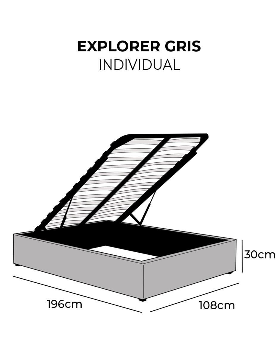 Base para cama Grey de metal 5