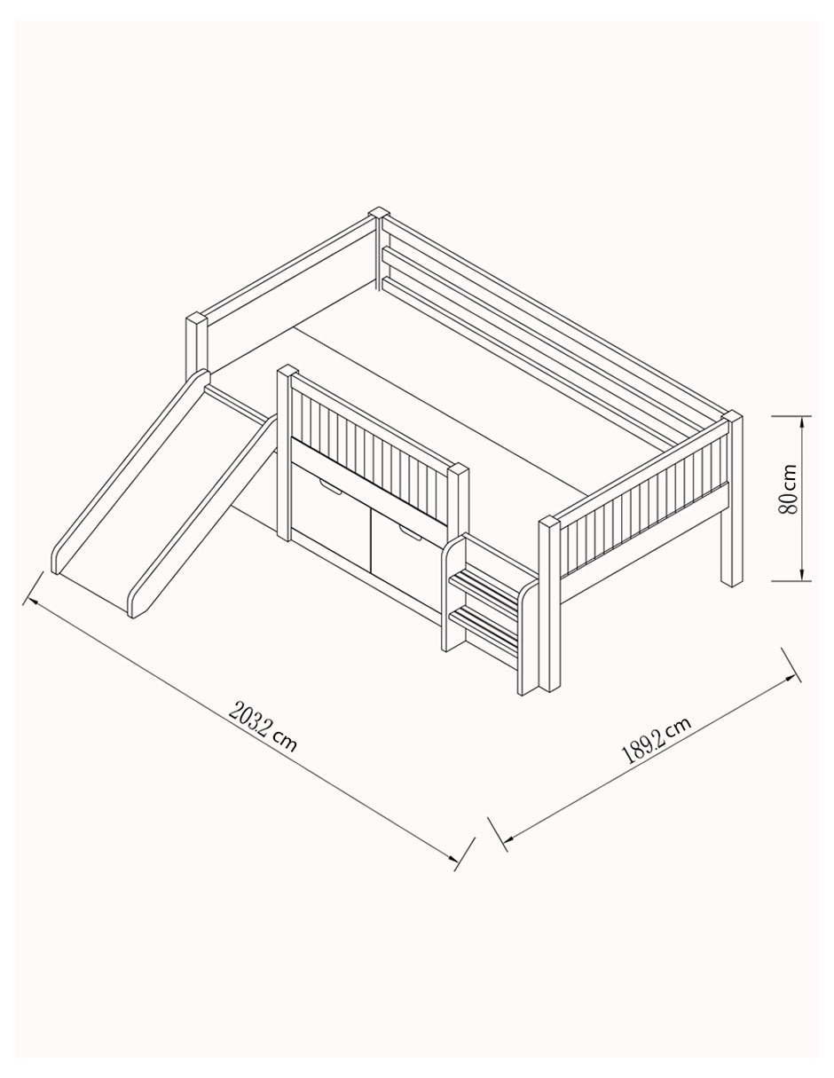 Cama Pixy de MDF individual 16