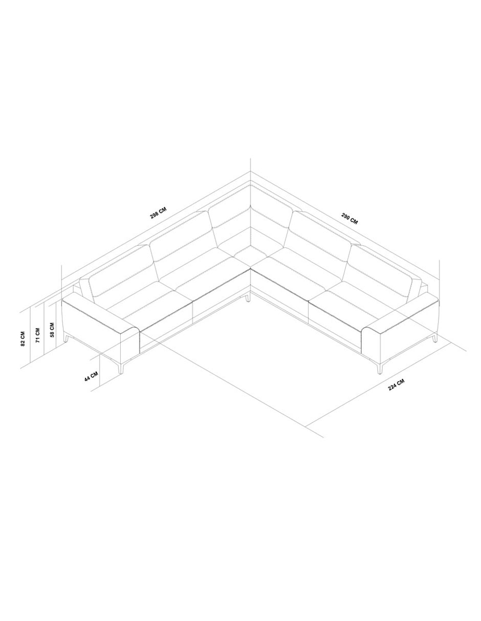Sala modular Alina de piel y vinil 11