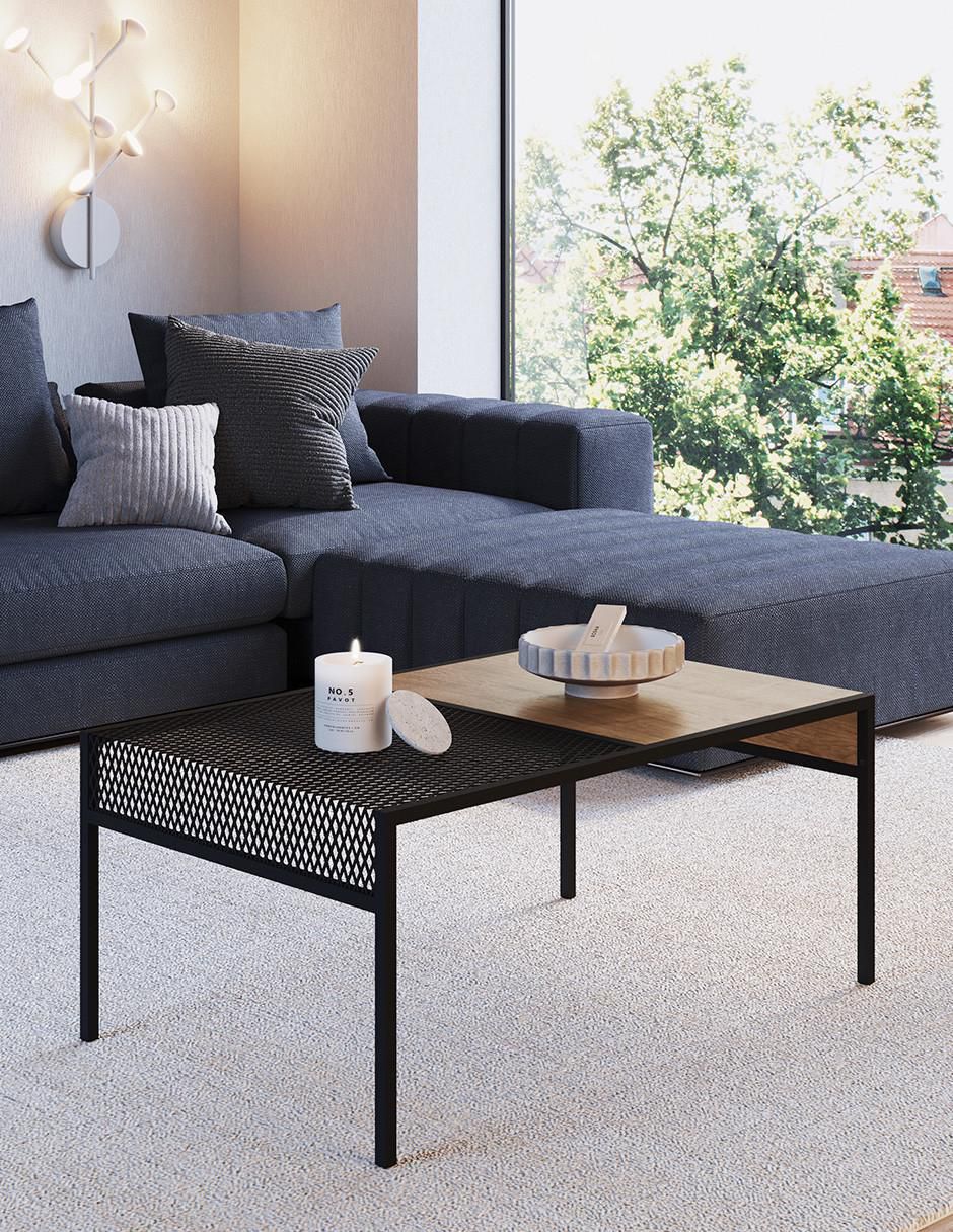 Mesa de centro sochic ted "de" metal y madera