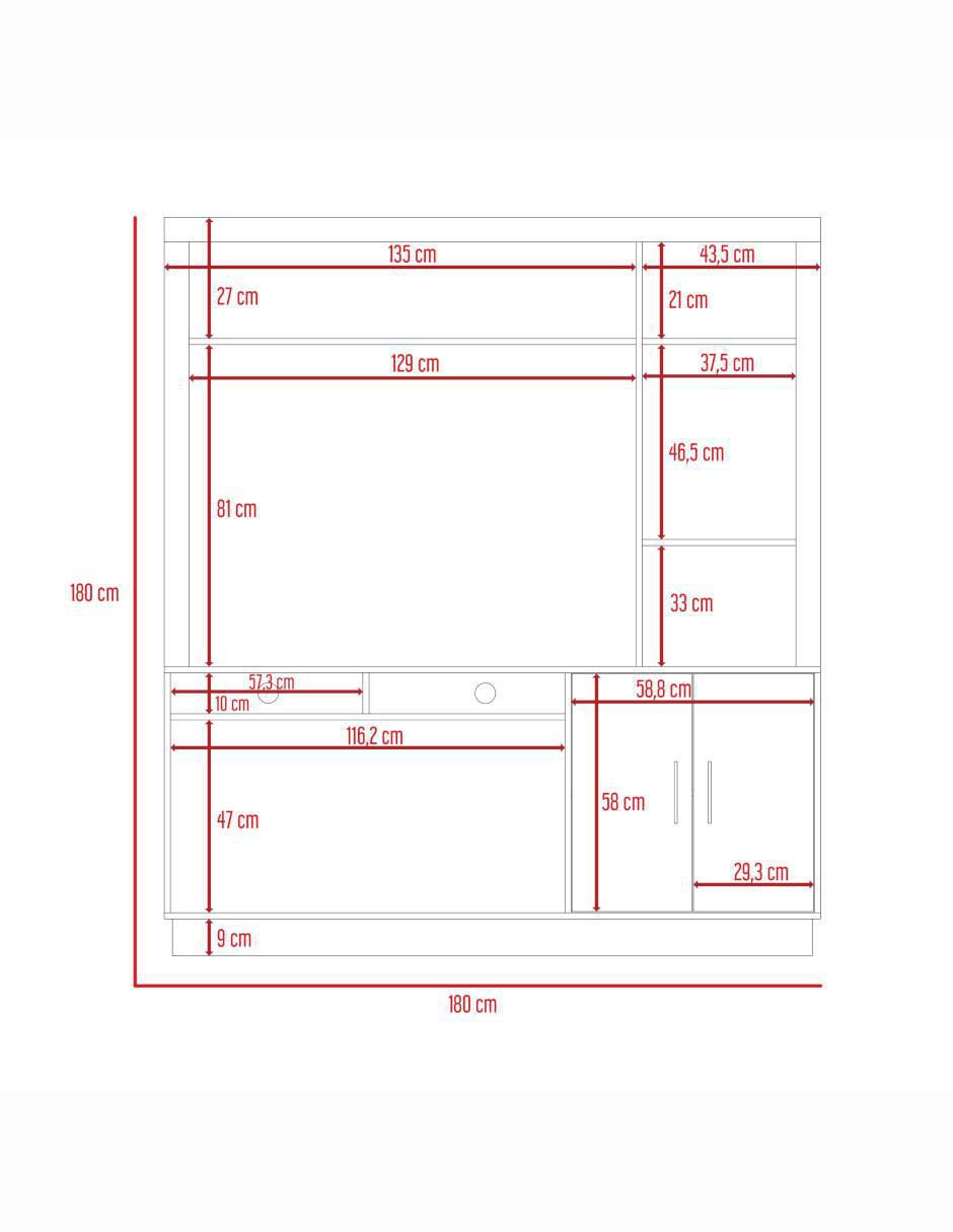 Mueble de tv Cantabria de melamina 8