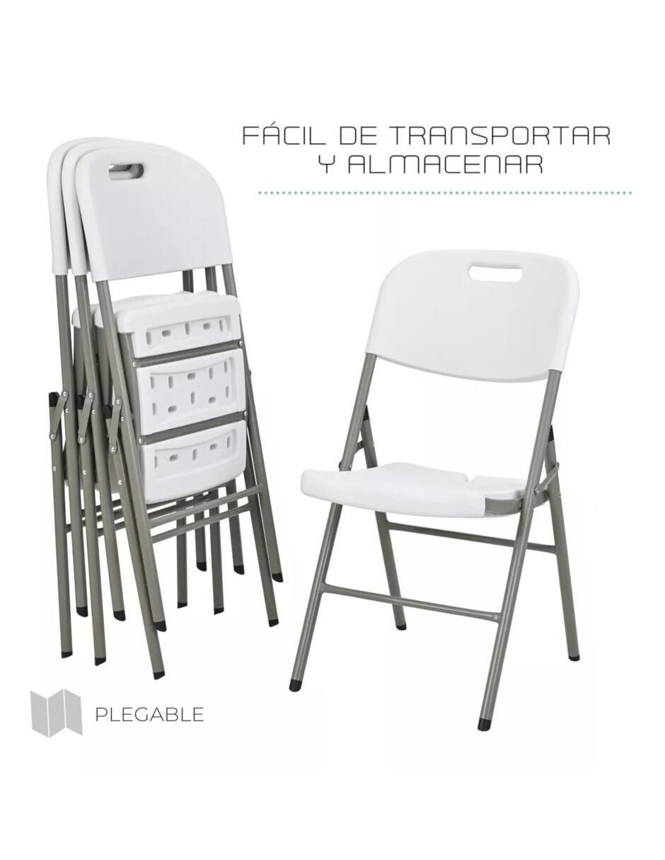 Set de sillas plegables 4 piezas de plástico 3