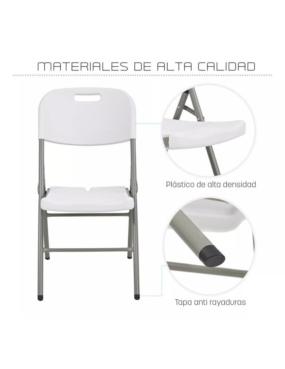 Set de sillas plegables 4 piezas de plástico 6