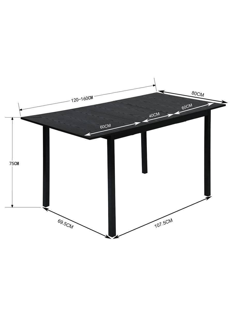 Mesa extensible armable Bari Black Dd 11