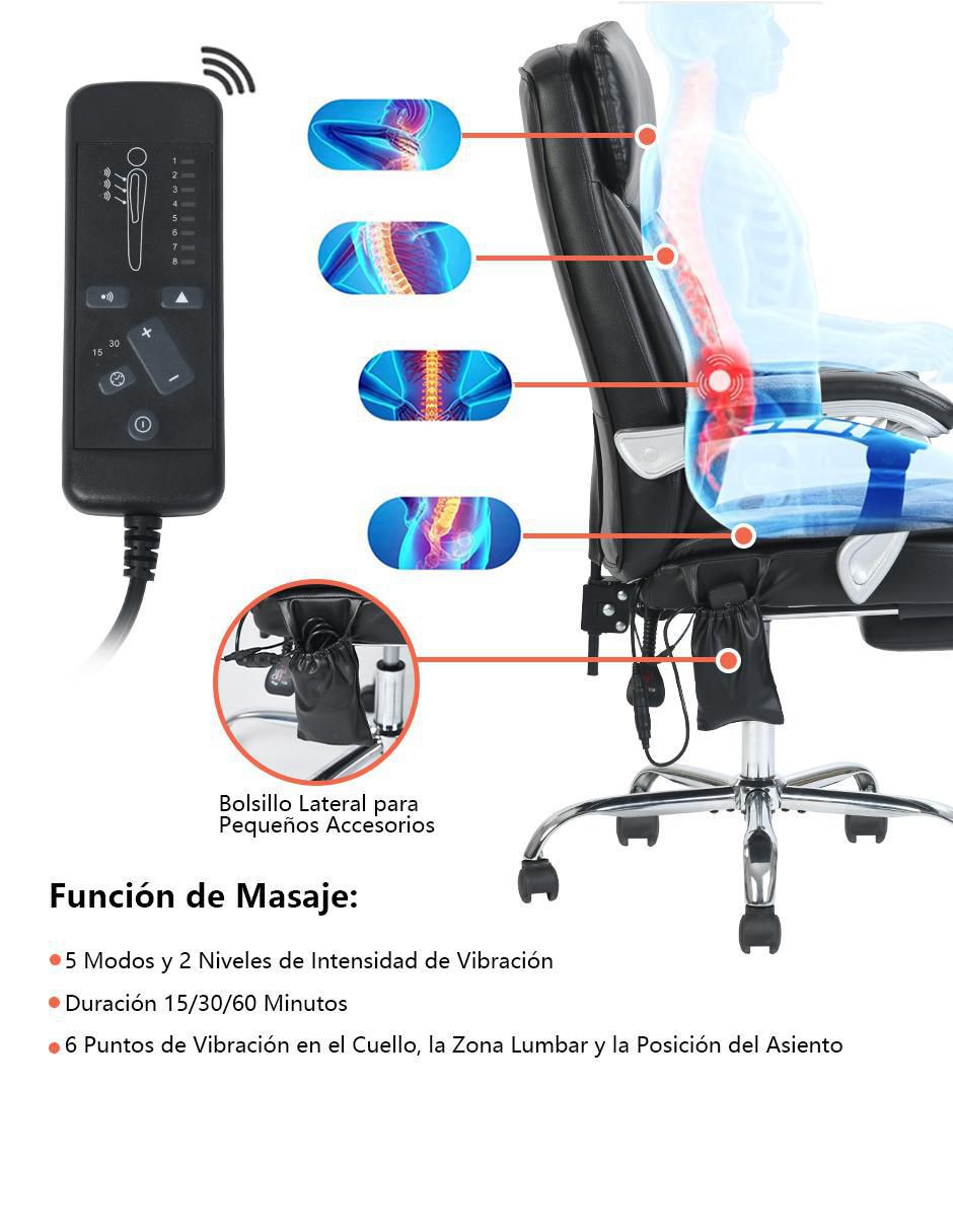 Silla escritorio Eceol Black 8