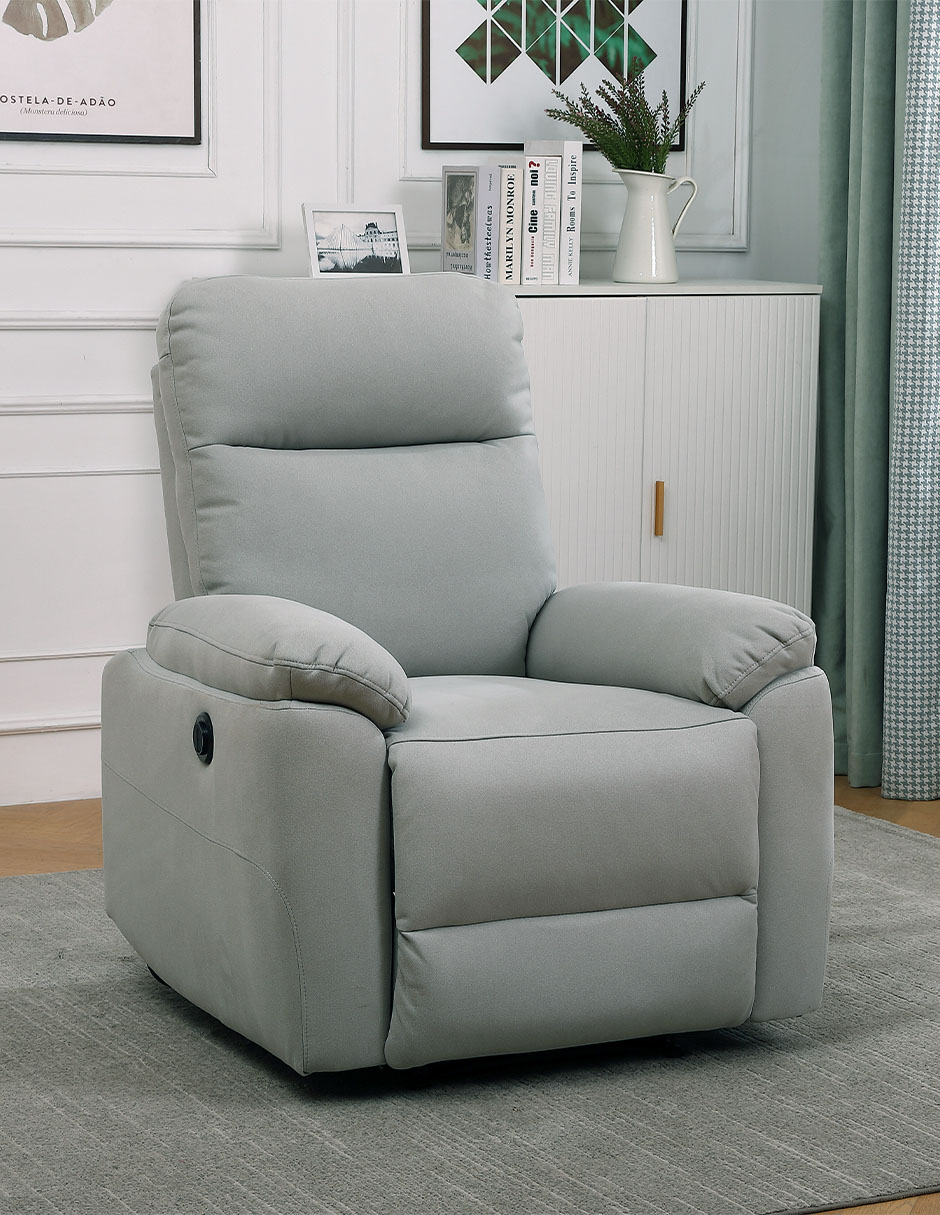 RECLINABLE PRAGA *CE* POLI, GRIS CLARO