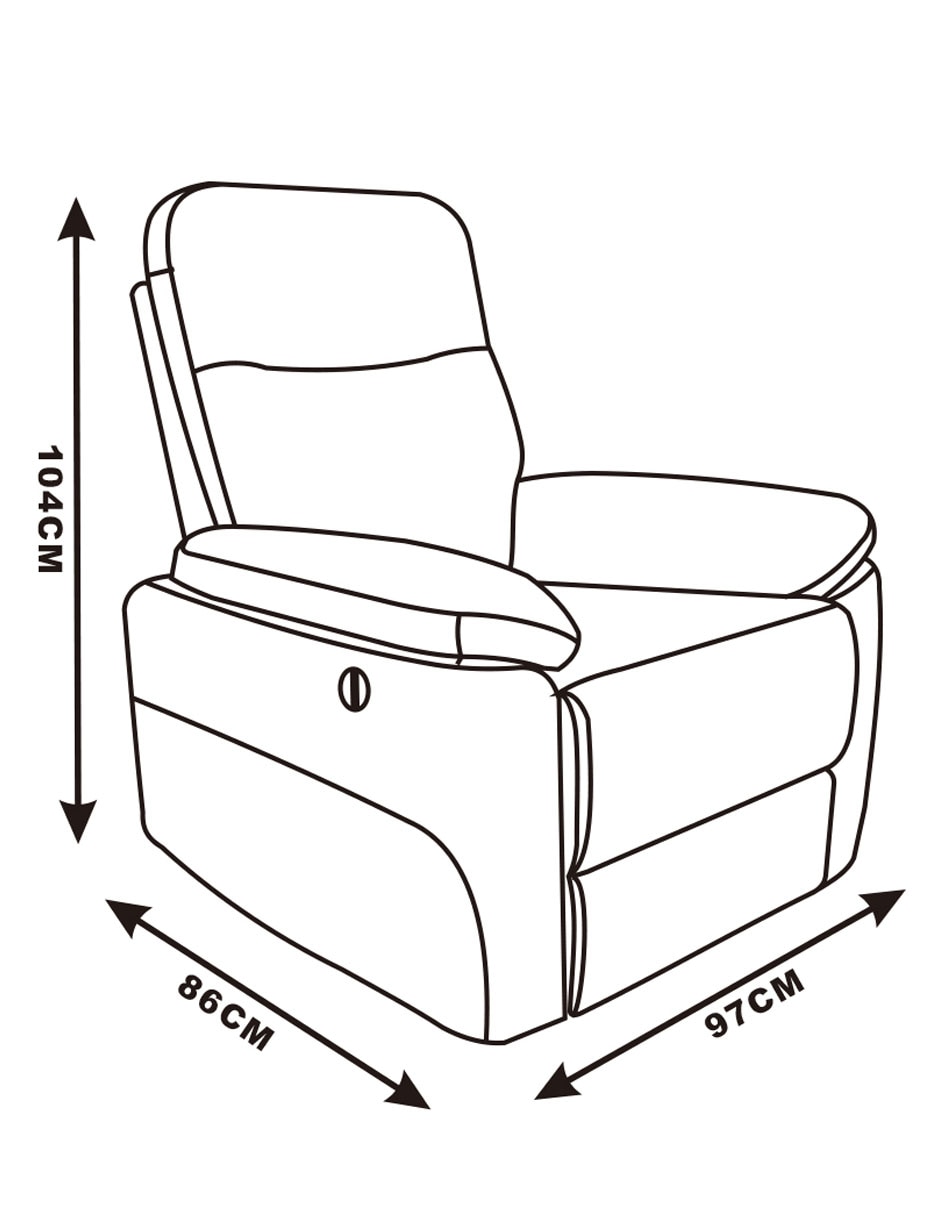 RECLINABLE PRAGA *CE* POLI, GRIS CLARO