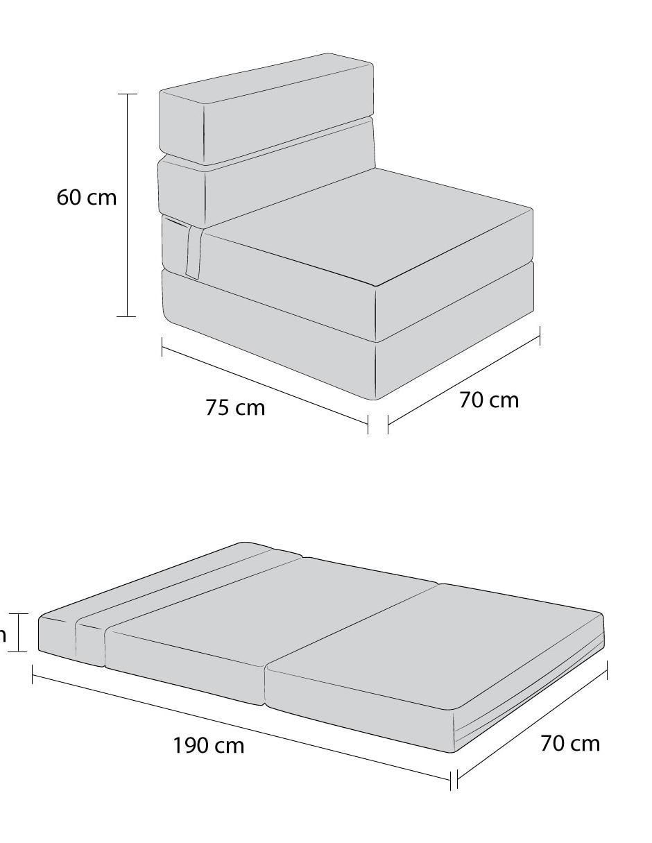 "futón/sofá cama" atlas puff "de" poliéster