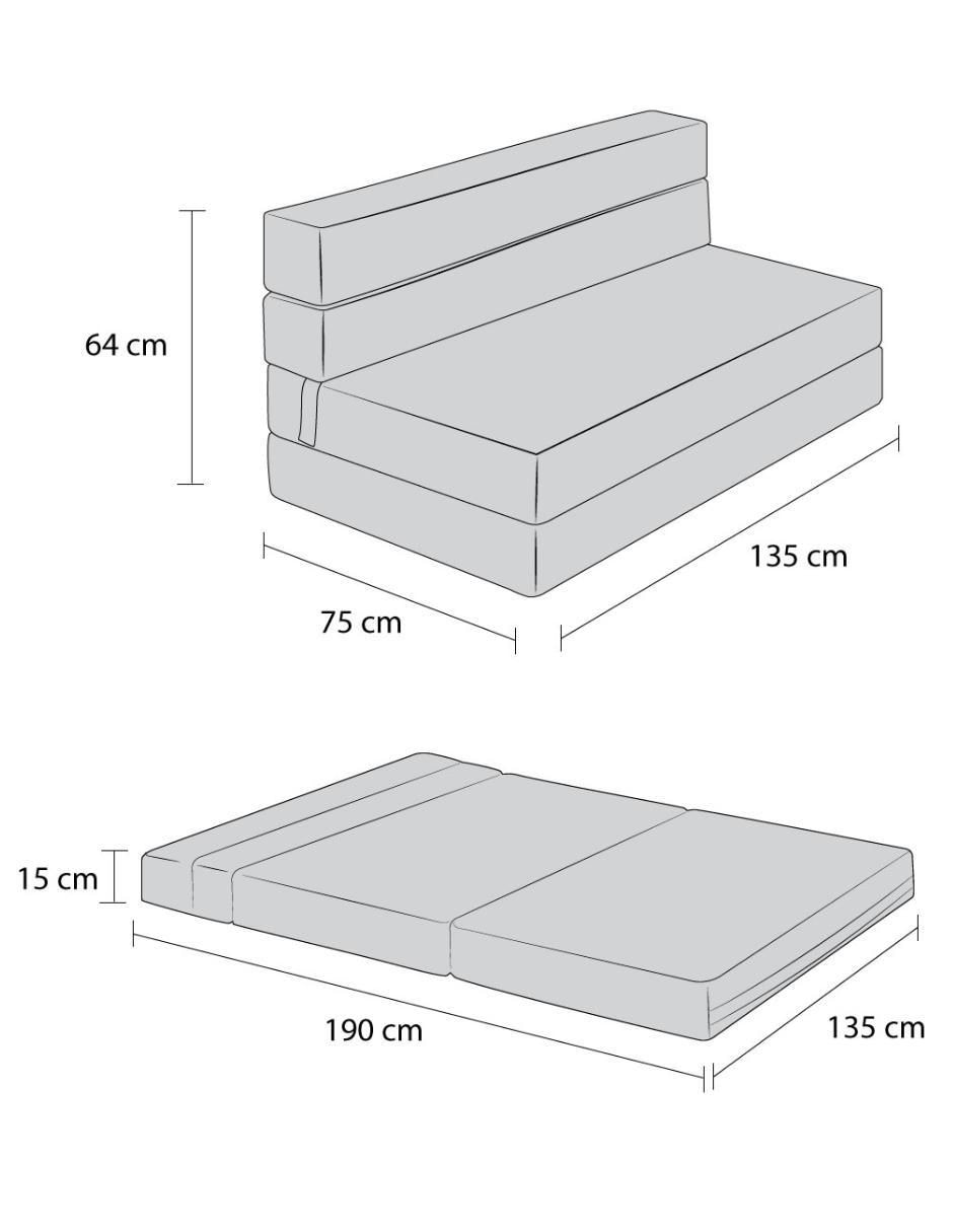 "futón/sofá cama" atlas puff "de" poliéster