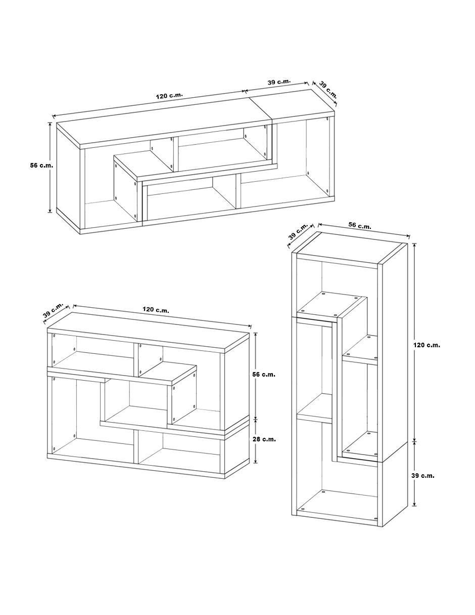Librero Estudio de MDF 9