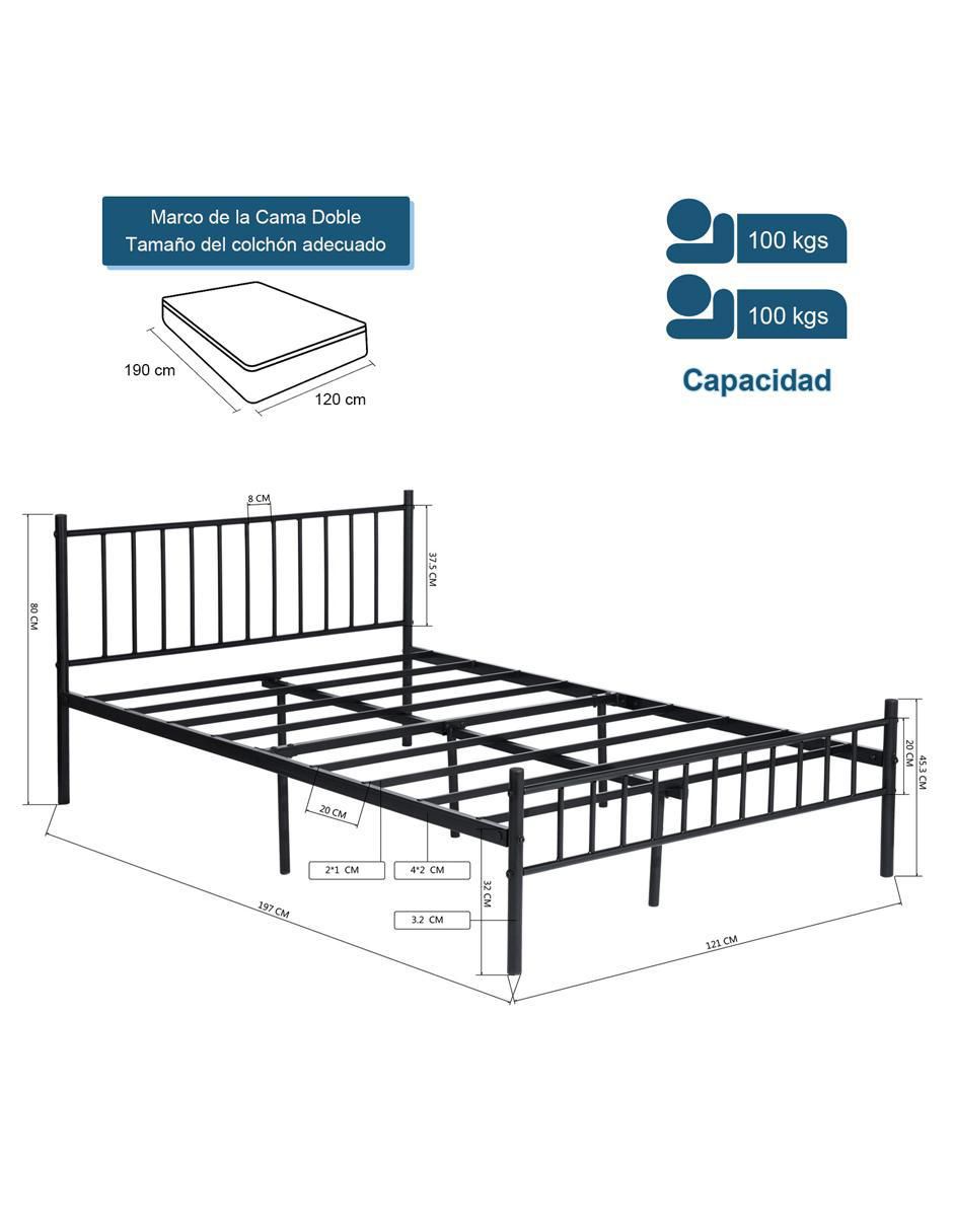 Base para cama armable de metal matrimonial