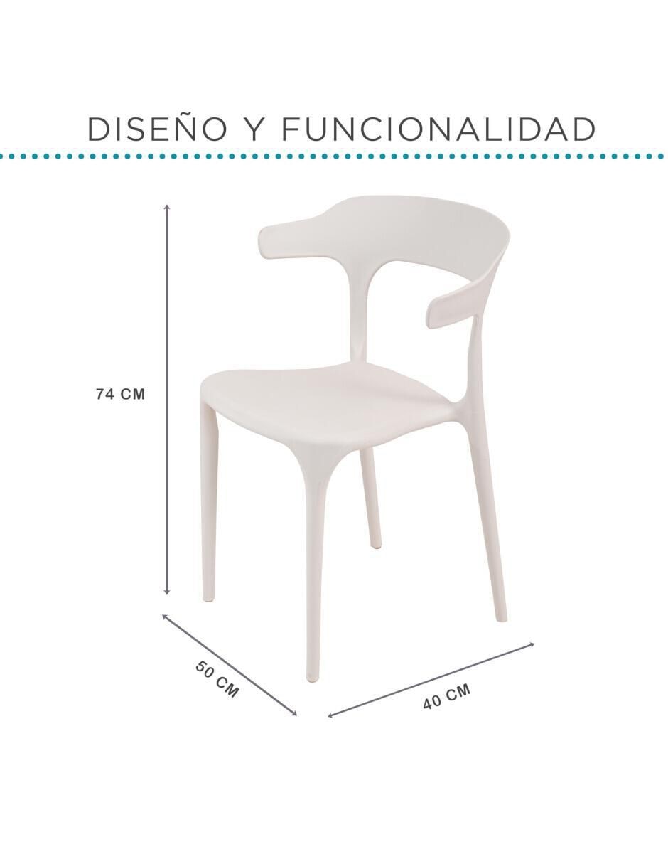 Juego de sillas 4 piezas de plástico 9