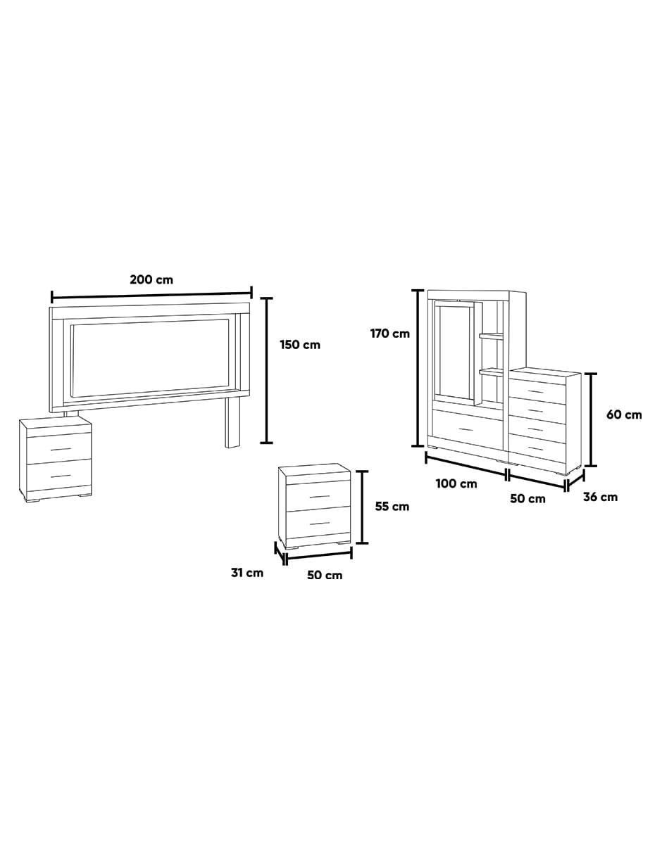 Set Recámara Toscana de MDF 5