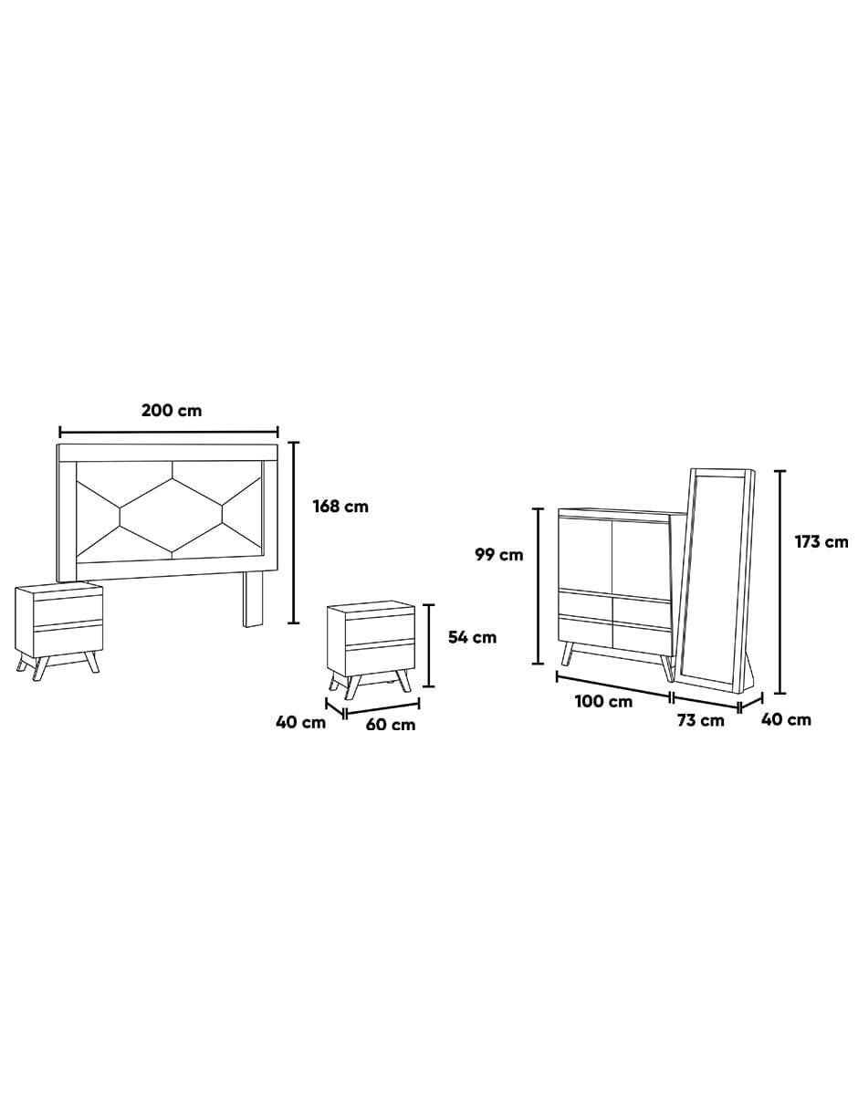 Set Recámara Kross de MDF 6