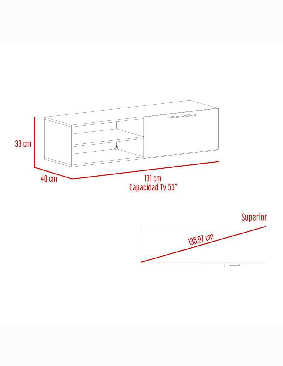 Mueble de tv Roatan de melamina 6