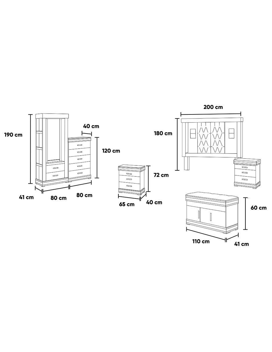 Set Recámara Coral de MDF 7