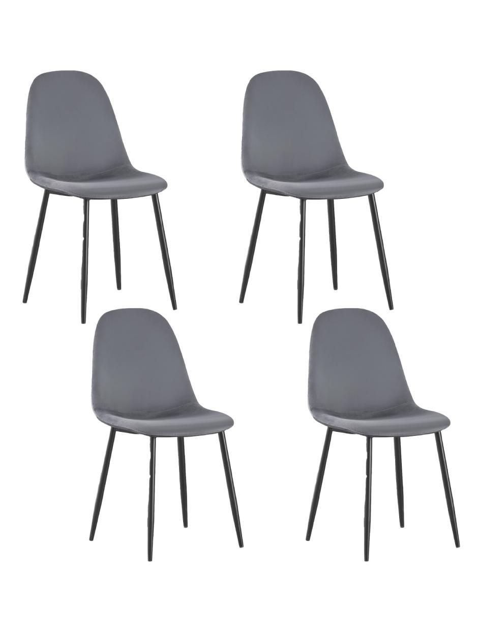 Juego de sillas 4 piezas de terciopelo