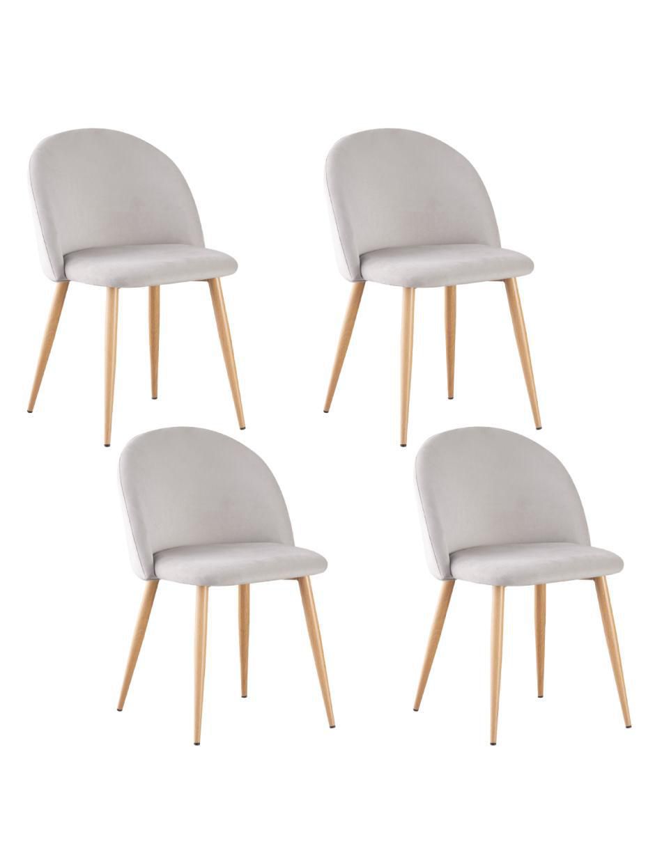 Juego de sillas 4 piezas de terciopelo