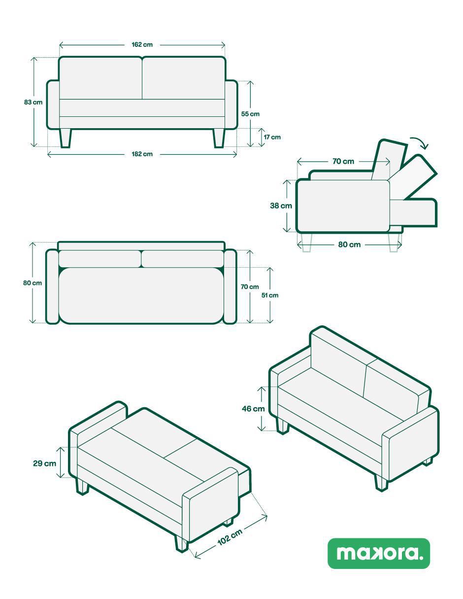 Sofá cama armable Tammy Memory Foam de lino 3