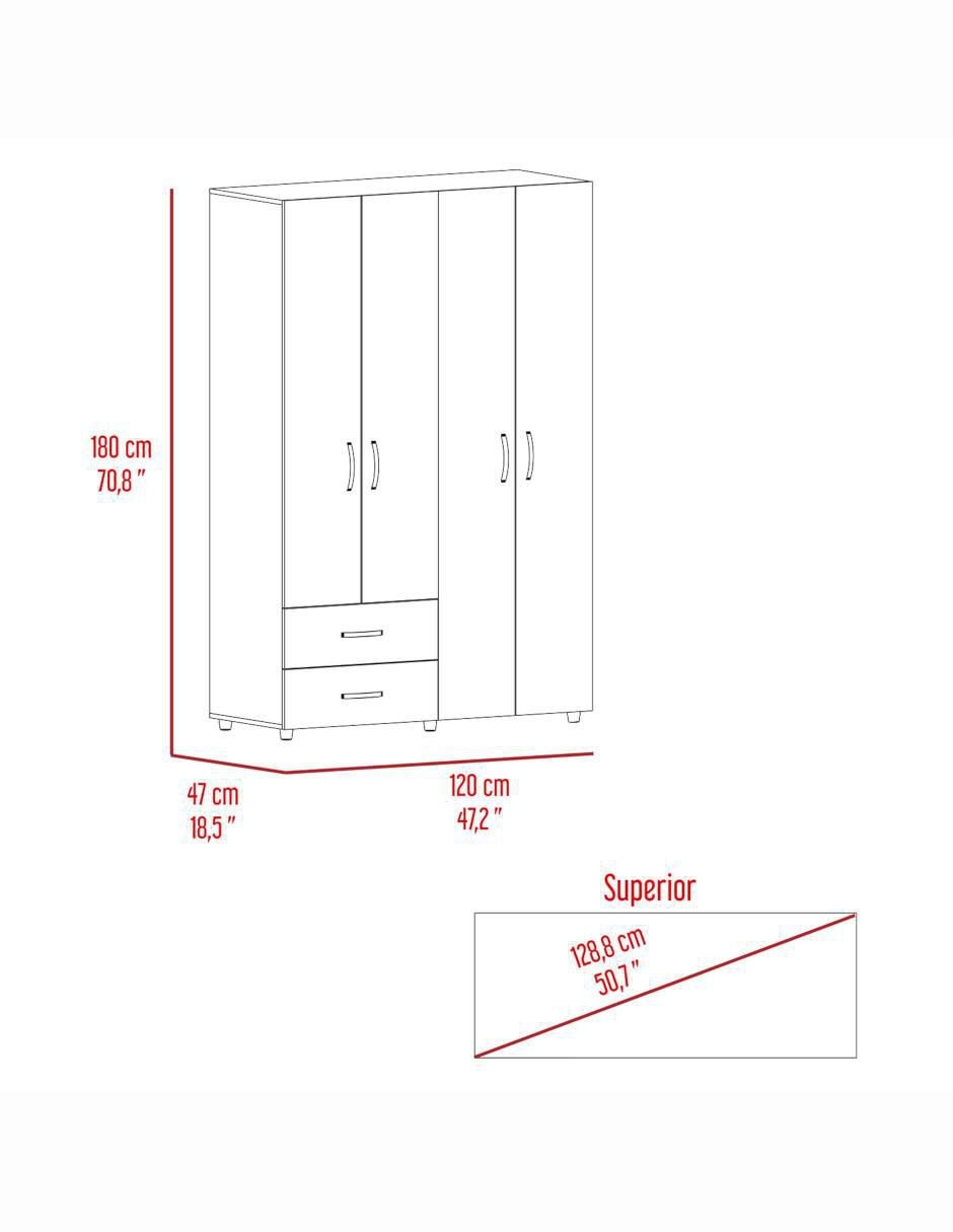 Armario ANKORA Closet Ankora Gris de melamina 7