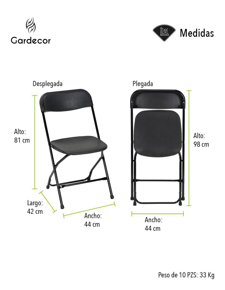 Silla plegable 10 piezas de plástico 8