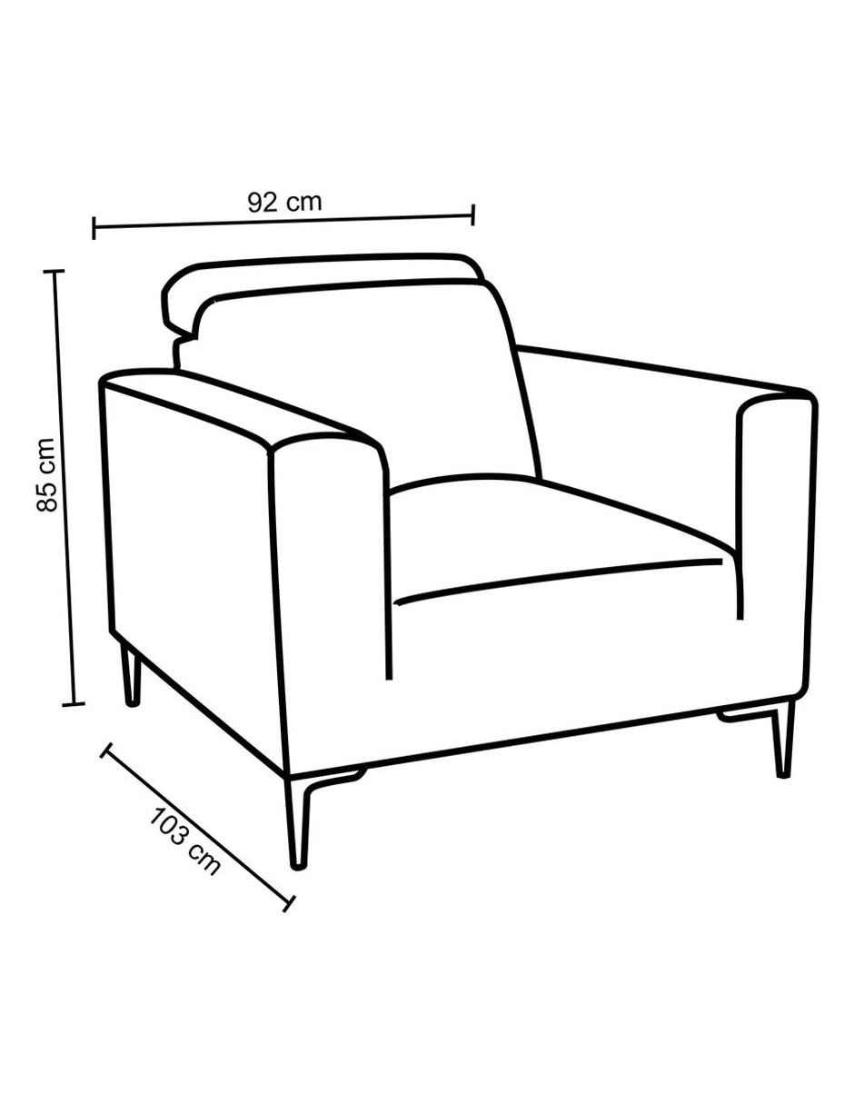 SILLÓN LOCKE POLIÉSTER, GRIS