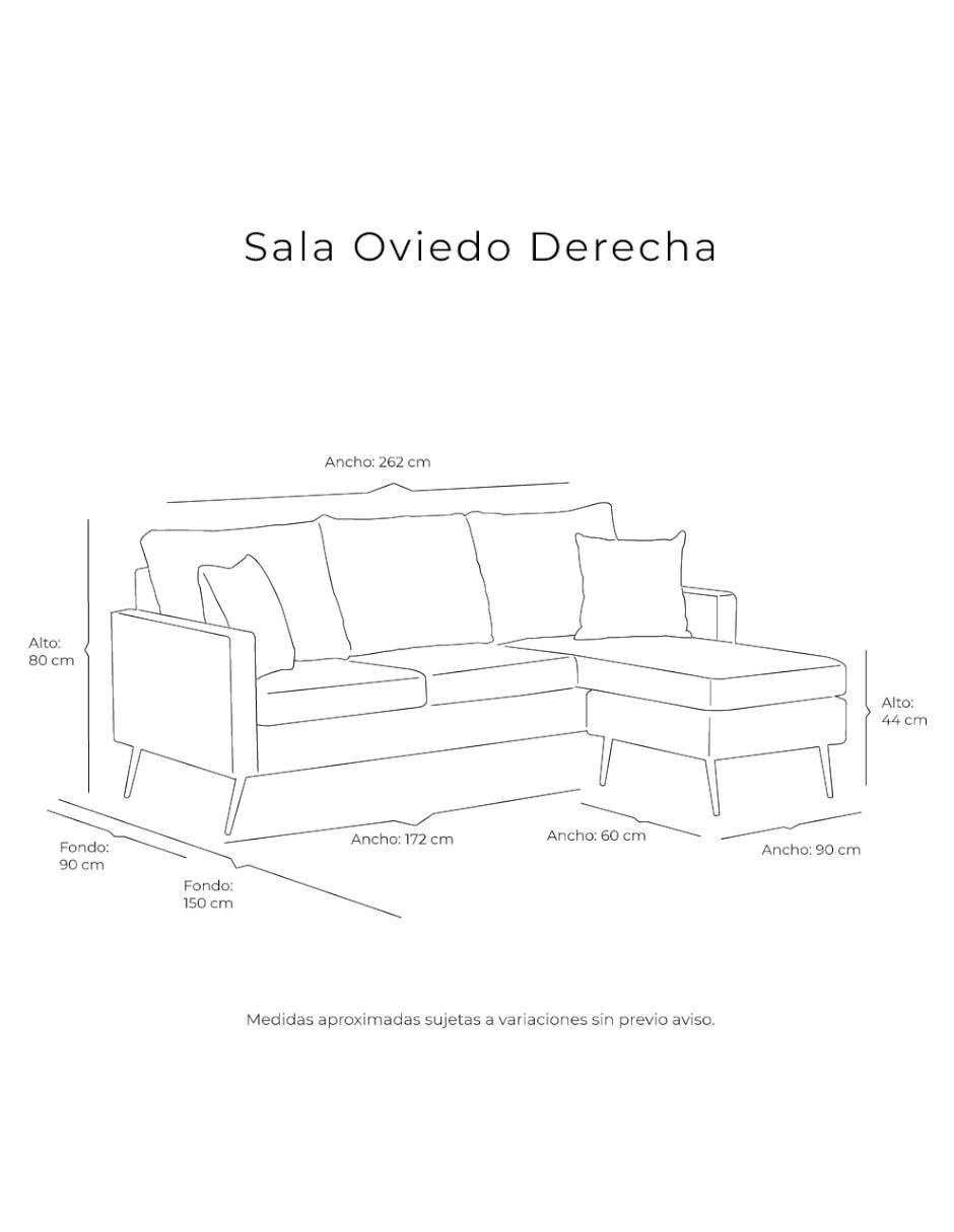 Sala modular derecha dicasa oviedo "de" tela