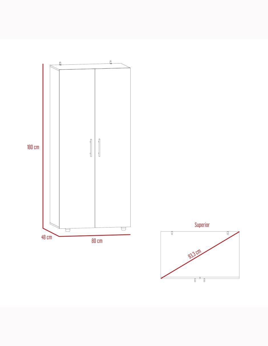 Armario Tera Closet Tera Gris de melamina 7