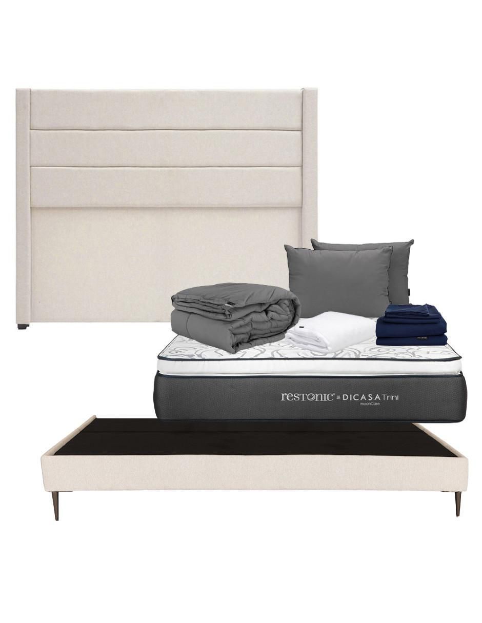 Set Recámara Lugo Slim Trini de madera pino