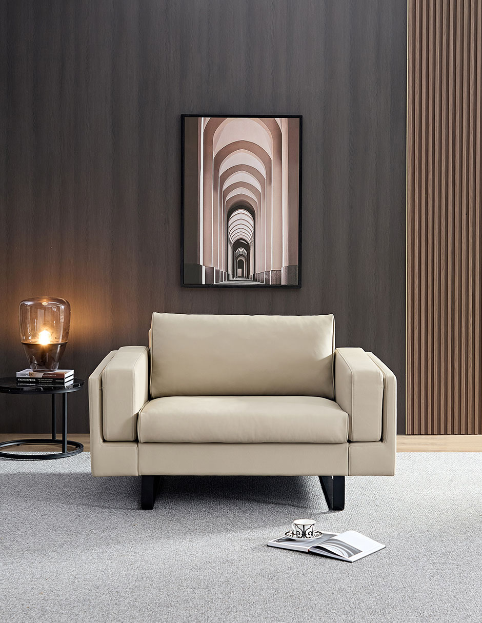 SILLÓN GALILEO *RE PIEL, GRIS