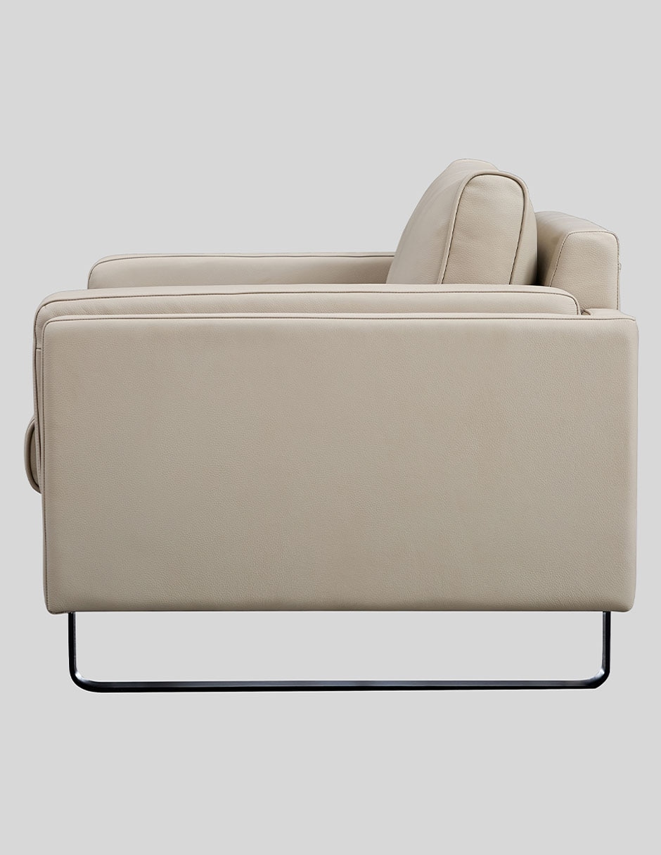 SILLÓN GALILEO *RE PIEL, GRIS