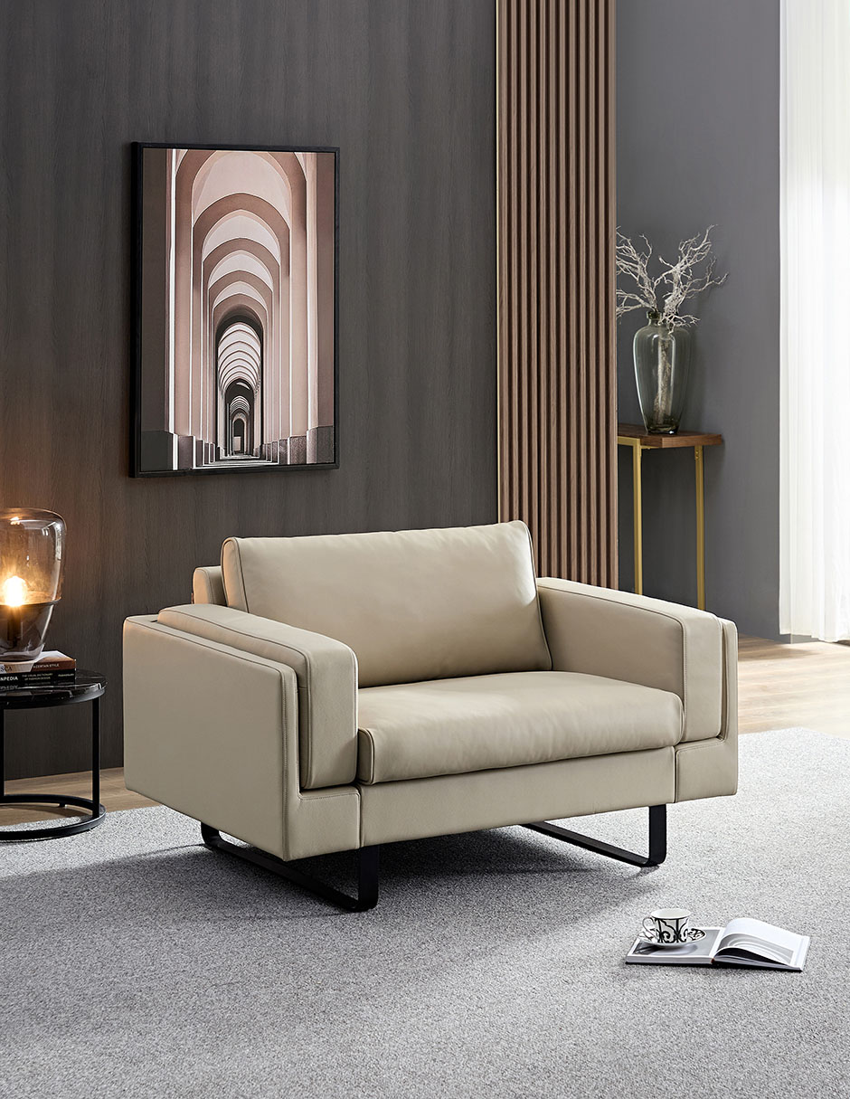 SILLÓN GALILEO *RE PIEL, GRIS