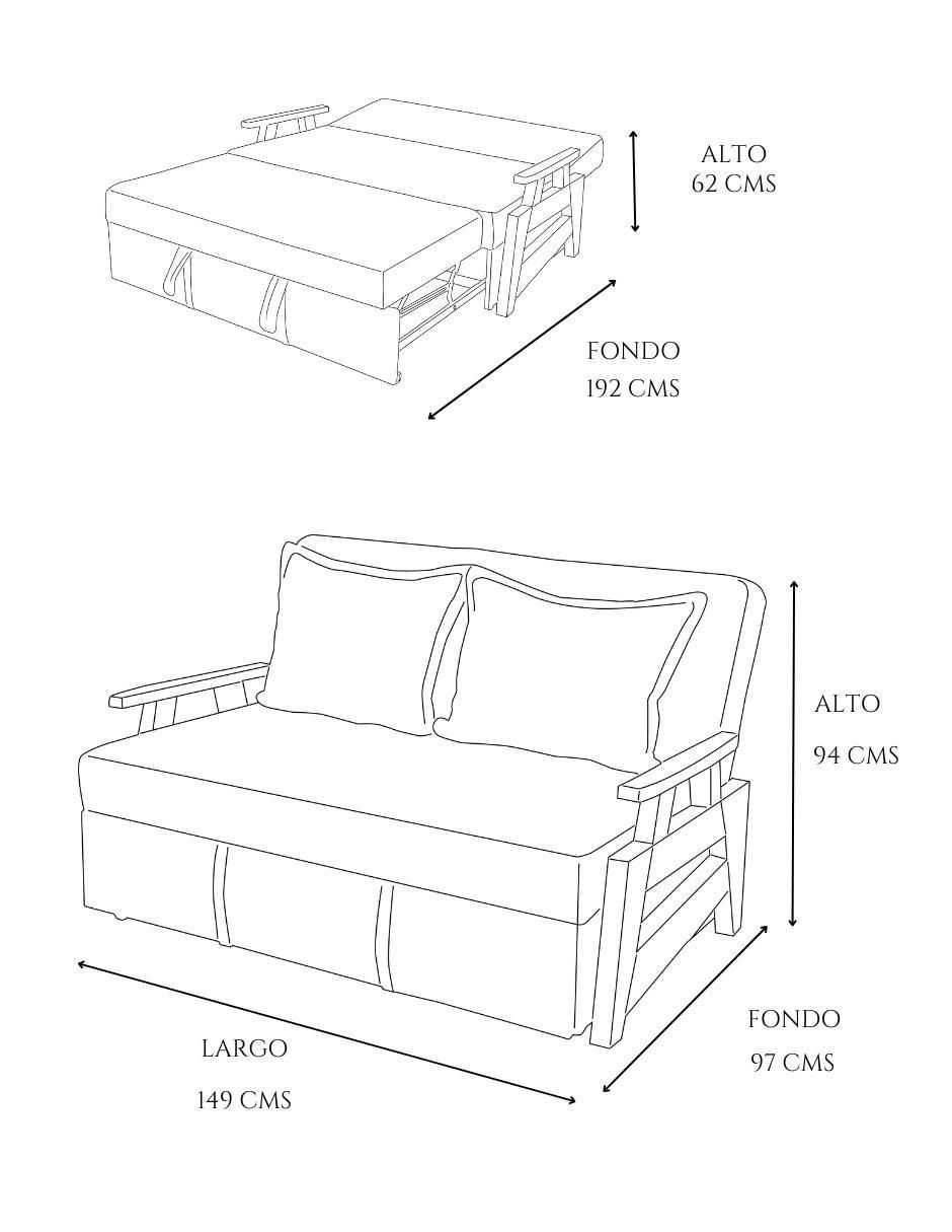 Sofá cama Simone de poliéster 5