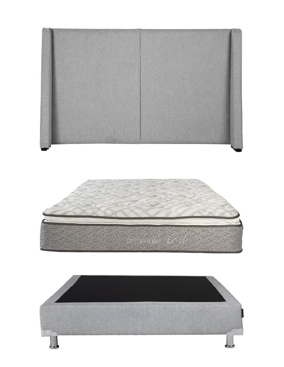 Set Recámara Milan Rivo Plata de madera pino