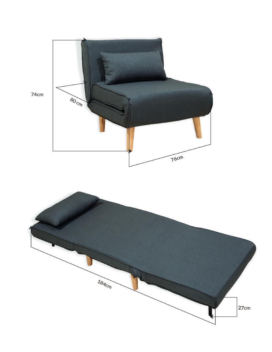 Sofá cama armable de lino 8