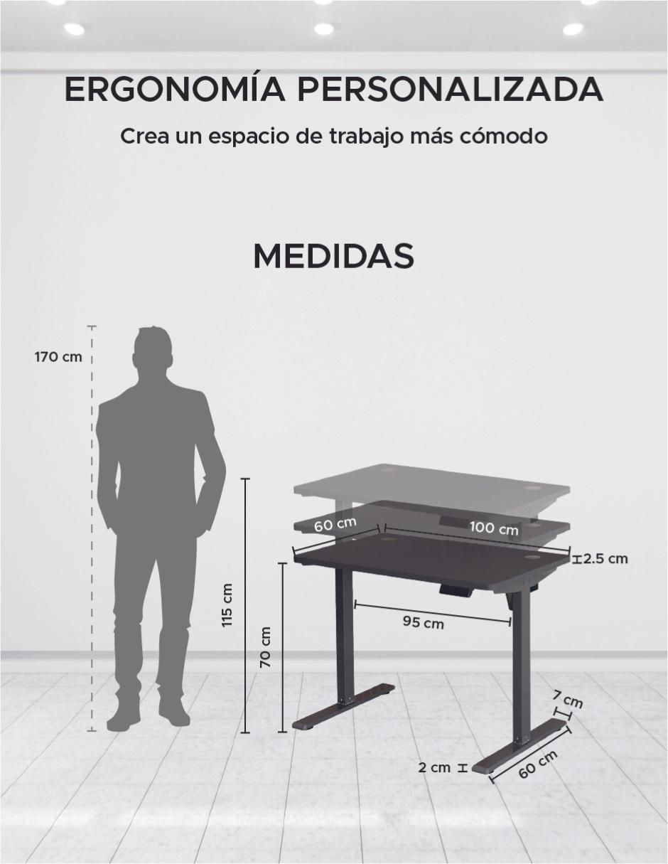 Escritorio ajustable titano "de" madera