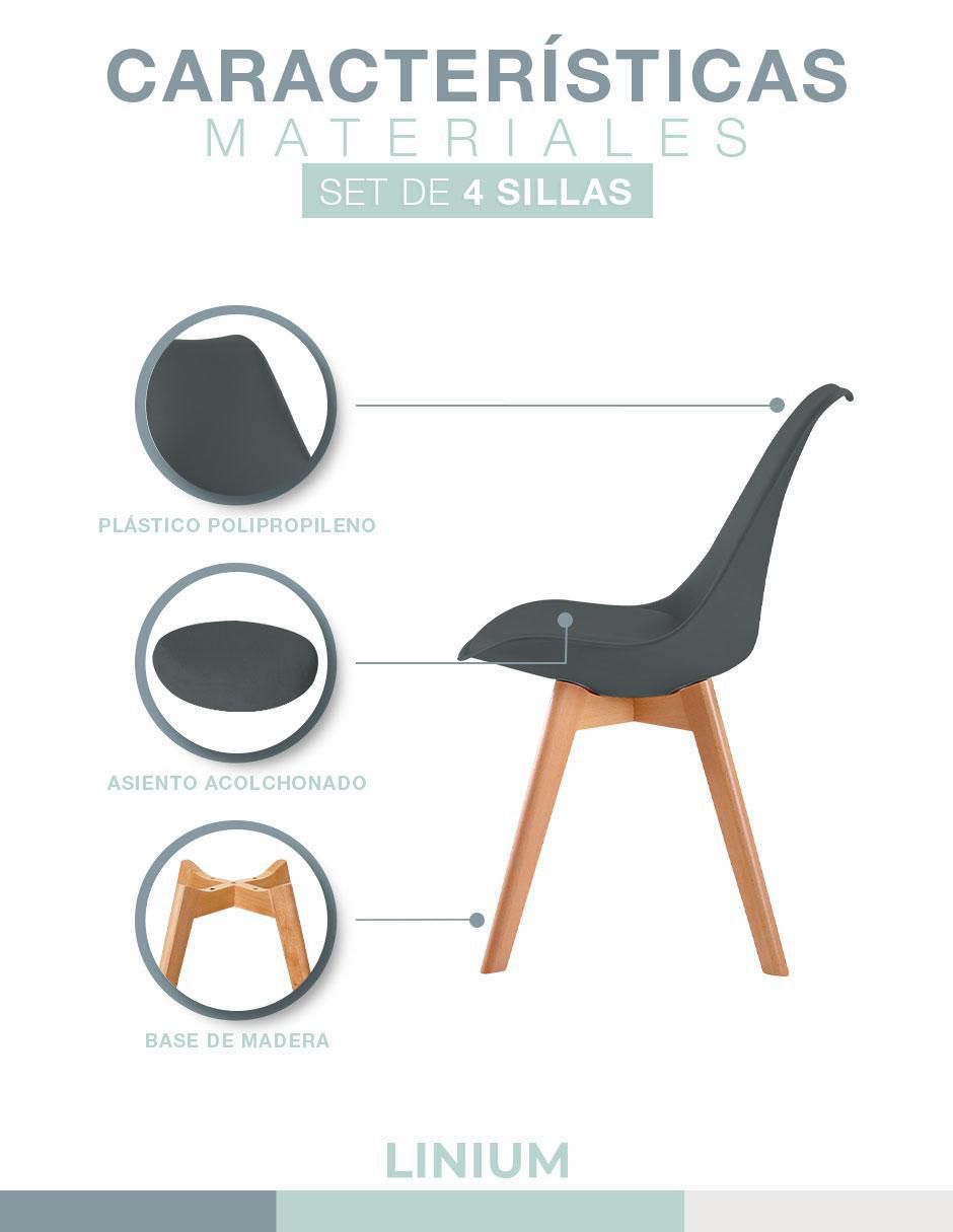 Juego de sillas 4 piezas Linium Tulip