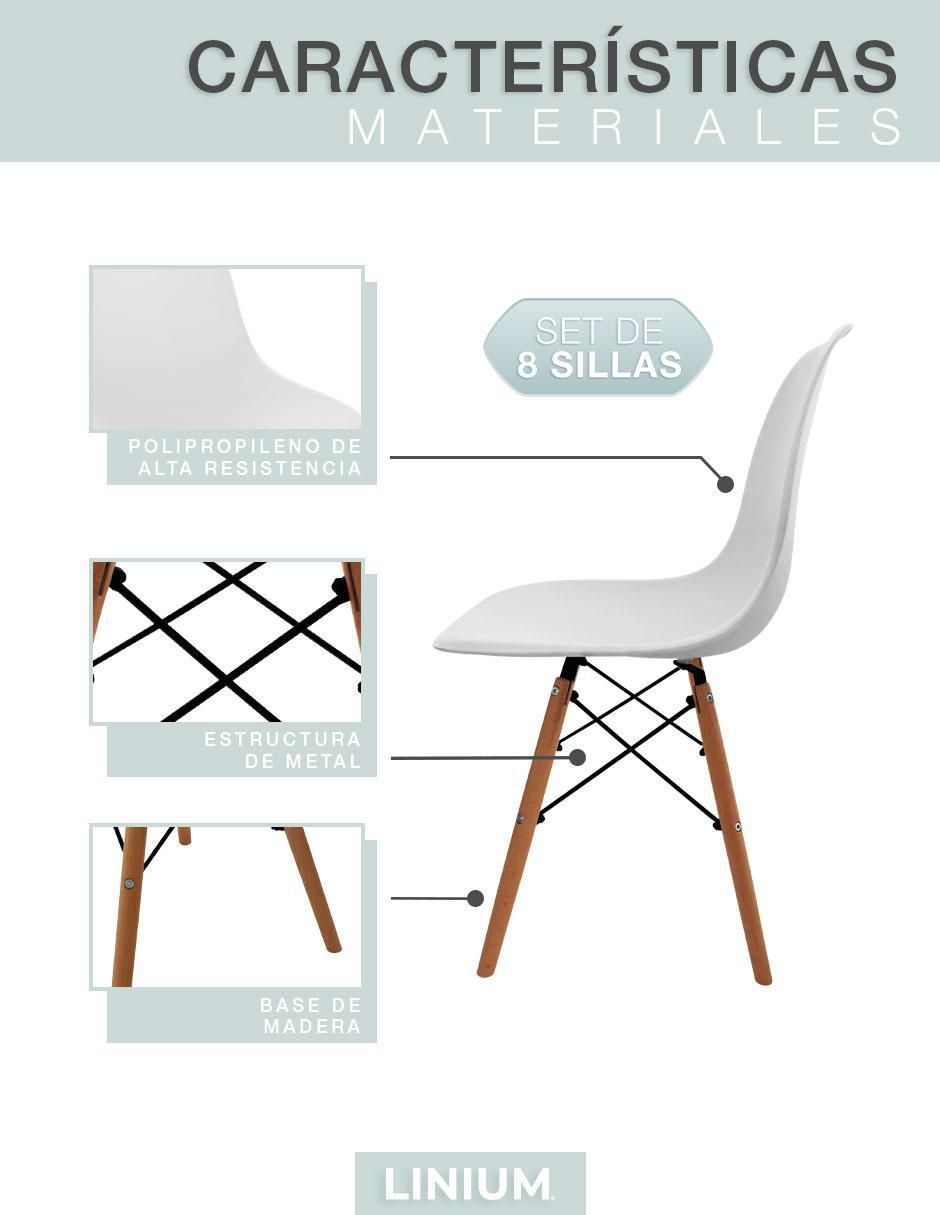 Juego de sillas 8 piezas Eames 3