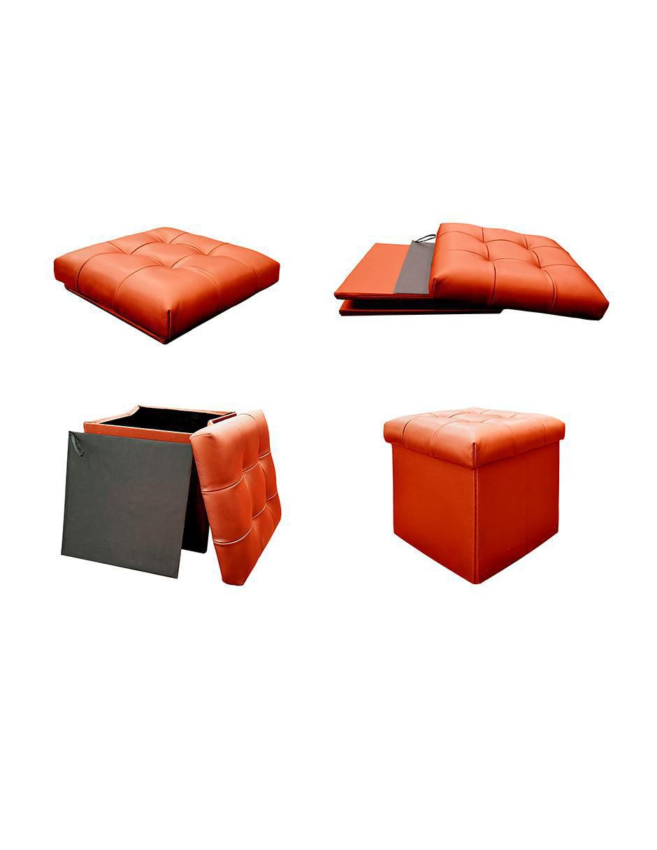 "taburete" confortopiel cubo plegable "de" piel "con" sí