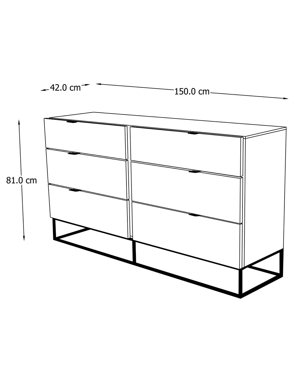 Cómoda Nova de chapa madera 5