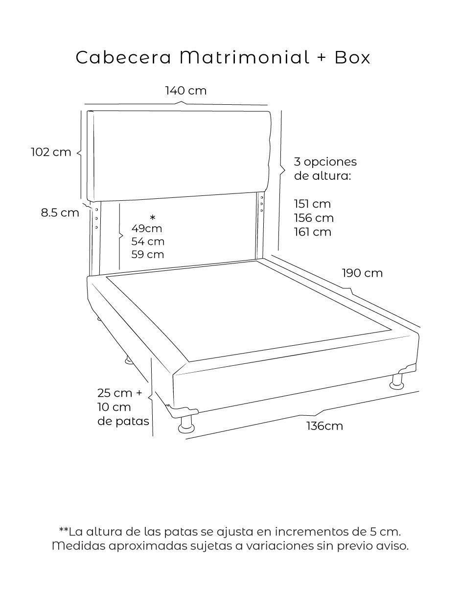 Cama dicasa argos box "de" madera y tela