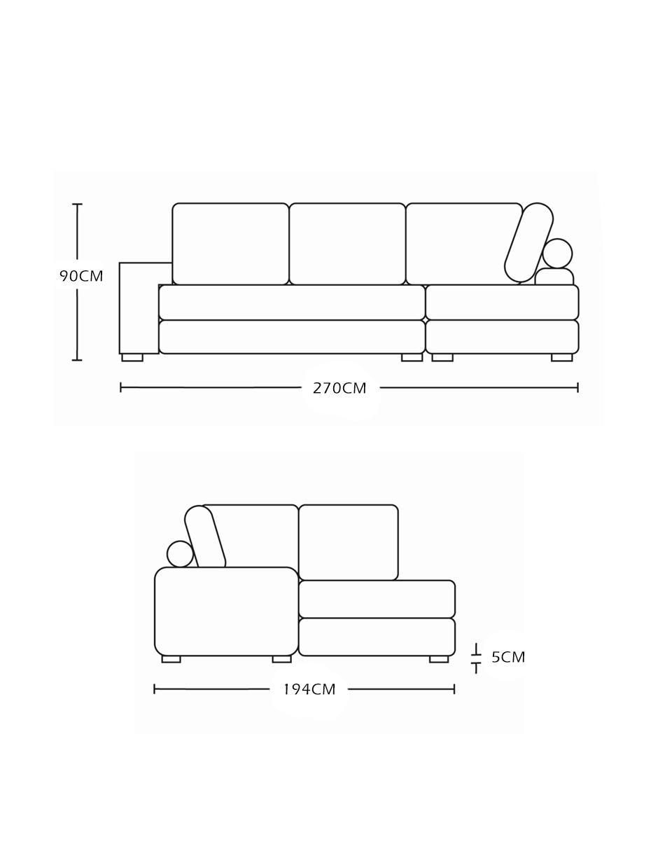Sala modular mr fix thalia modular derecha "de" madera pino