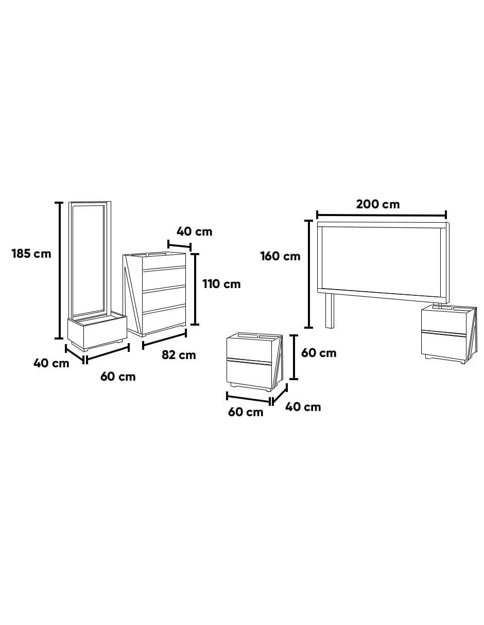 Set Recámara California de MDF 5