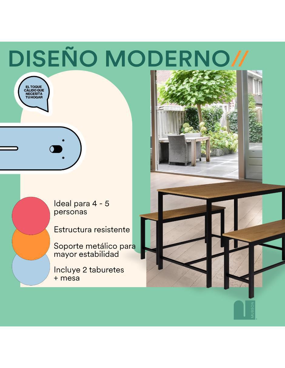 "comedor" mubson sin familia o colección "para" 4 personas