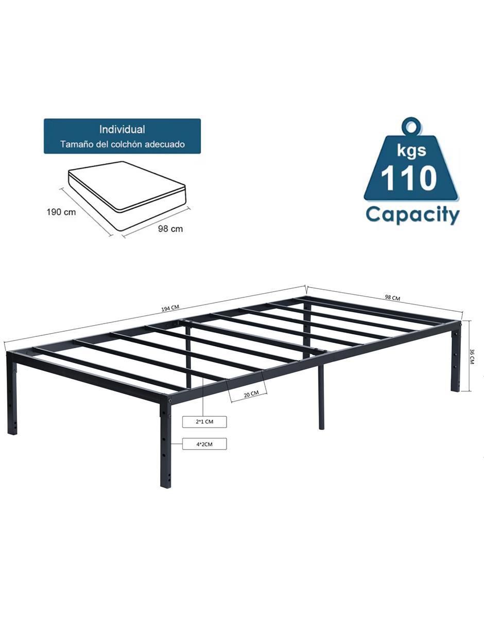 Base para cama armable Kiela de metal individual 10