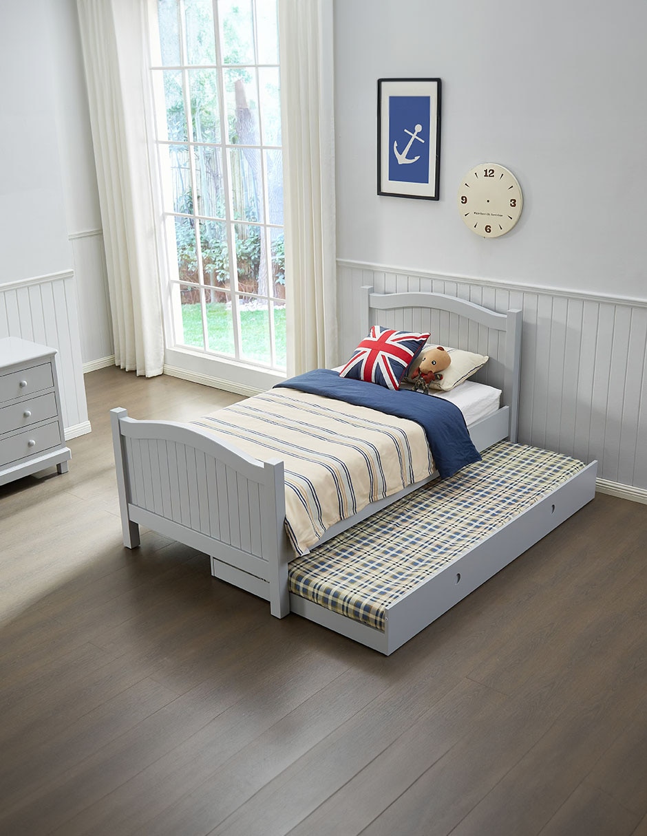 Cama baja de madera individual 6