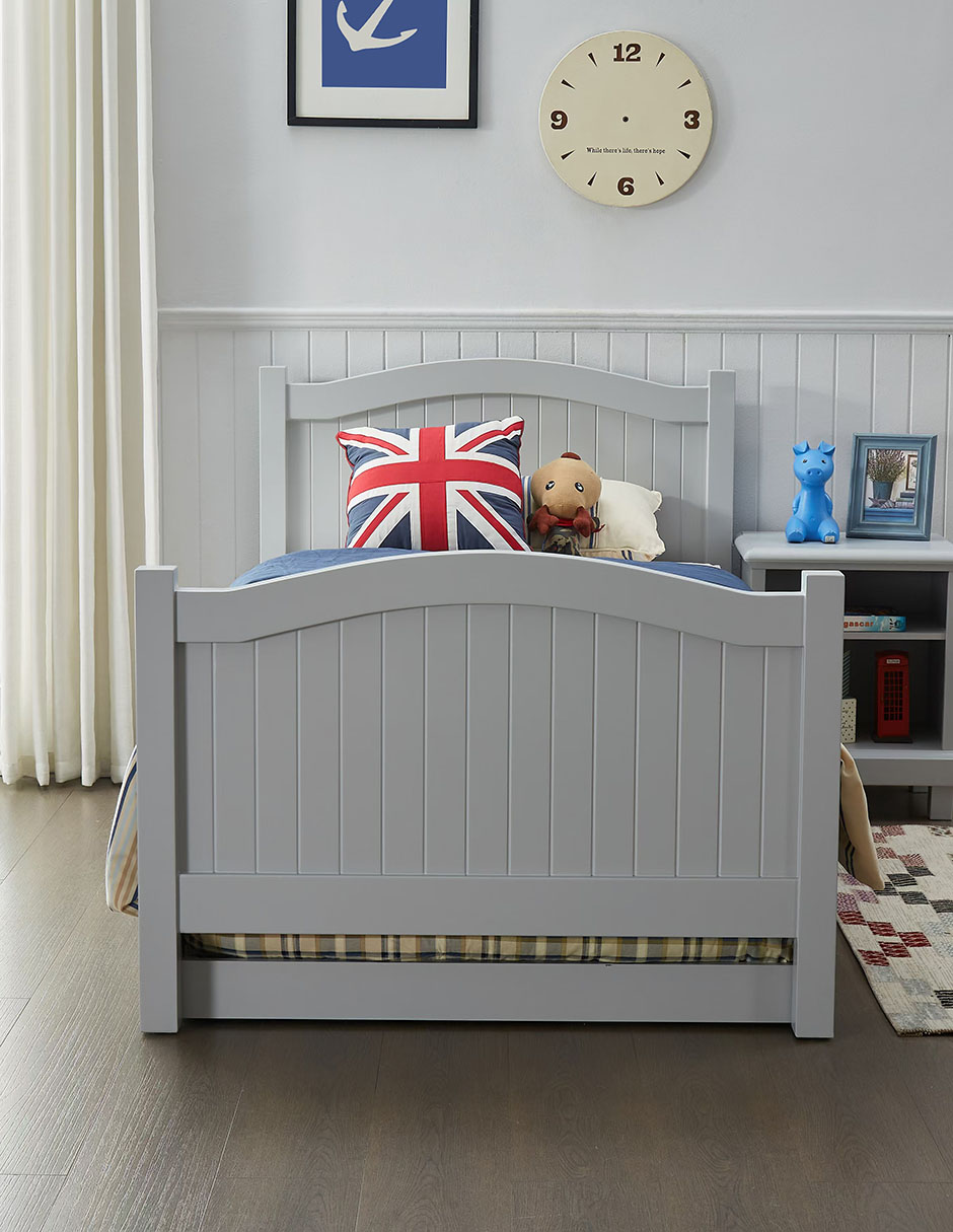 Cama baja de madera individual 7