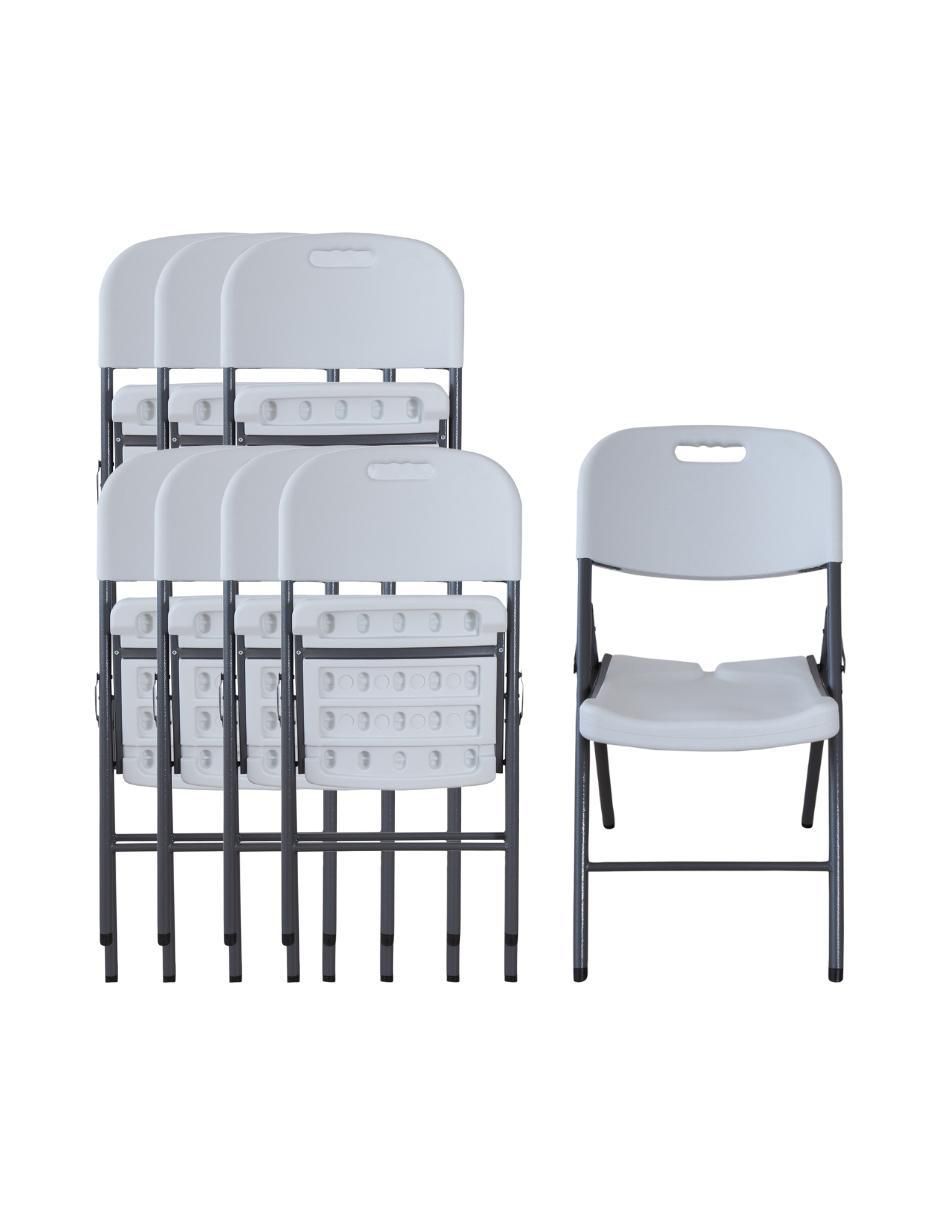Set de sillas plegables 8 piezas de plástico