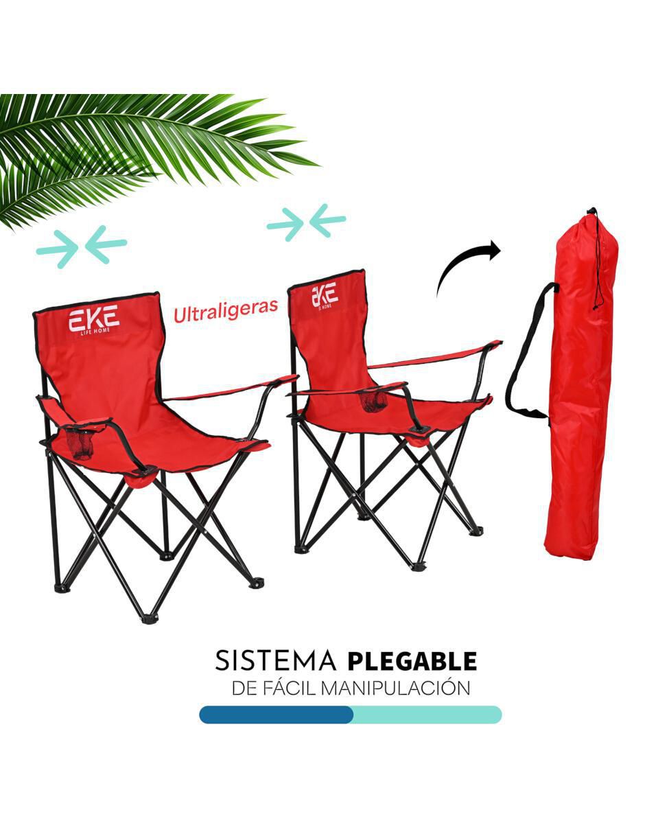 Juego de sillas plegables 2 "piezas" eke life home de playa "de" poliéster